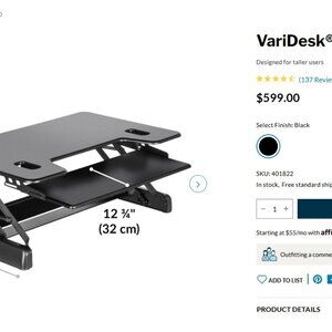 VARIDESK SIT STAND MONITOR DESK RISER